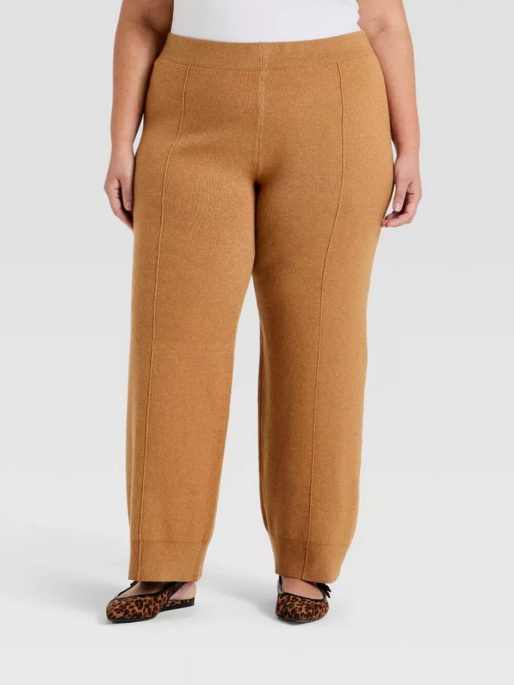 Women's Wide Leg Sweater Pants - A New Day Brown XXL
